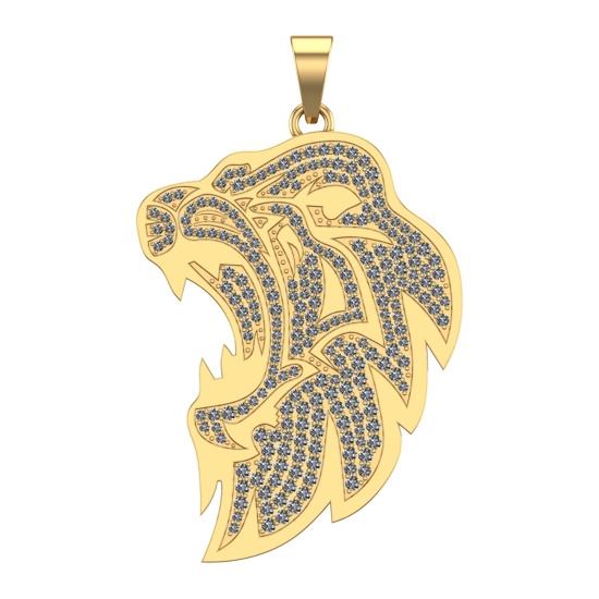 3.86 Ctw VS/SI1 Diamond 14k Yellow Gold Creature them Pendant(ALL DIAMOND ARE LAB GROWN)