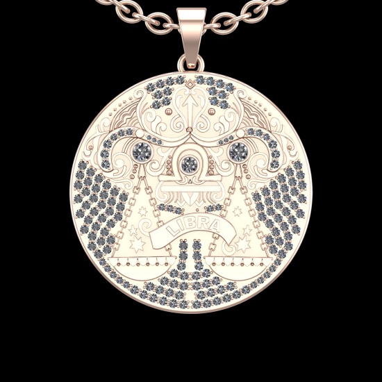 2.22 Ctw VS/SI1 Diamond 10K Rose Gold Sodiac Sign theme Pendant (ALL DIAMOND ARE LAB GROWN )