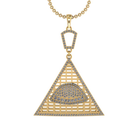 1.08 Ctw VS/SI1 Diamond 14K Yellow Gold Pendant Necklace (ALL DIAMOND LAB GROWN )