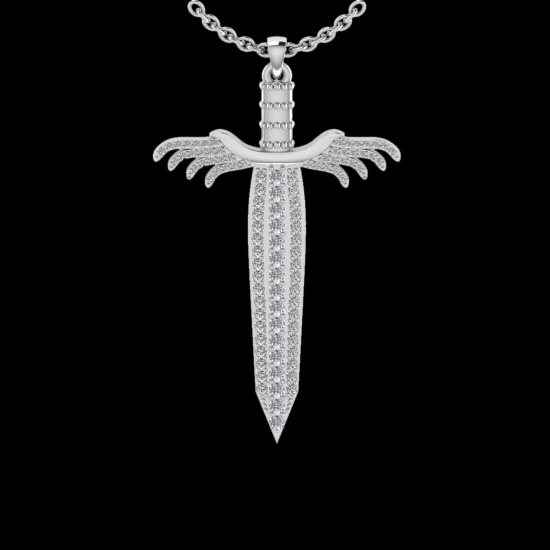 1.29 Ctw VS/SI1 Diamond 14K White Gold Necklace (ALL DIAMOND ARE LAB GROWN )