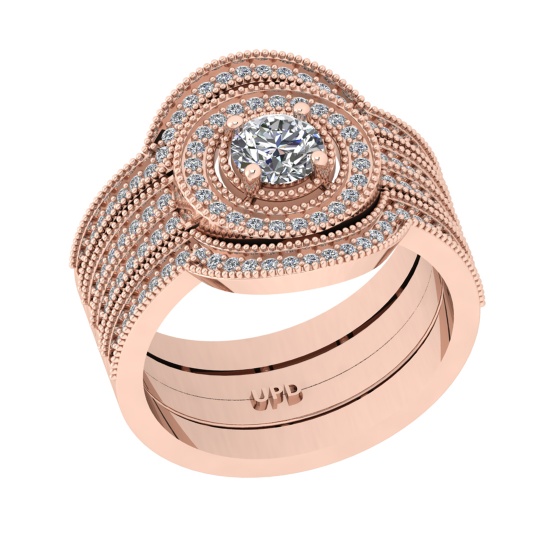 1.15 Ctw VS/SI1 Diamond 14K Rose Gold Engagement Ring (ALL DIAMOND ARE LAB GROWN )