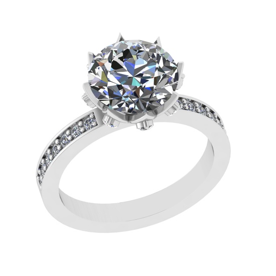 2.59 Ctw VS/SI1 Diamond 14k white Gold Engagement Ring (ALL DIAMOND ARE LAB GROWN ) (ALL DIAMOND ARE