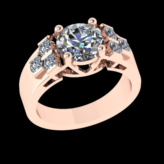 2.66 Ctw VS/SI1 Diamond 10k Rose Gold Engagement Ring (ALL DIAMOND ARE LAB GROWN)