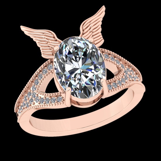 3.69 Ctw VS/SI1 Diamond Prong Set 10k Rose Gold Engagement Ring( (ALL DIAMOND ARE LAB GROWN) )