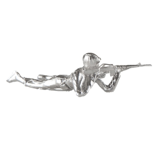 Classic Crawling Prone Rifleman Silver Toy Soldier 1 oz .999 Fine Silver Army Men