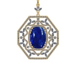 35.11 Ctw SI1/SI2 Tanzanite and Diamond 14k Yellow Gold Pandant (ALL DIAMOND ARE LAB GROWN) ( (ALL D