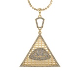 1.08 Ctw VS/SI1 Diamond 14K Yellow Gold Pendant Necklace (ALL DIAMOND LAB GROWN )
