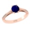 0.90 Ctw VS/SI1 Blue Sapphire and Diamond 14k Rose Gold Engagement Ring (ALL DIAMOND ARE LAB GROWN)