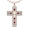 1.96 Ctw VS/SI1 Ruby and Diamond 14k Rose Gold Pandant Necklace (ALL DIAMOND ARE LAB GROWN) (ALL DIA