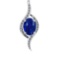 7.93 Ctw SI1/SI2 Tanzanite and Diamond 14k white Gold Pandant (ALL DIAMOND ARE LAB GROWN) ( (ALL DIA