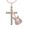 2.37 Ctw SI2/SI1 Diamond 14k Rose Gold musical instruments theme Pendant (ALL DIAMOND ARE LAB GROWN)