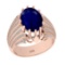 5.06 Ctw VS/SI1 Blue Sapphire And Diamond 14K Rose Gold Engagement Ring