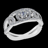 0.67 Ctw VS/SI1 Diamond Prong Set 10k white Gold Engagement Ring( (ALL DIAMOND ARE LAB GROWN) )