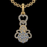 0.51 Ctw VS/SI1 Diamond 10k Yellow Gold Christmas Theme Pandant (ALL DIAMOND ARE LAB GROWN )