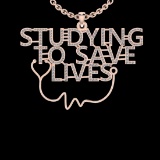 1.45 Ctw VS/SI1 Diamond 10K Rose Gold Veterinary Doctor theme Pendant (ALL DIAMOND ARE LAB GROWN )