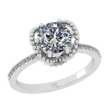 1.29 Ctw VS/SI1 Diamond 10K White Gold Engagement Hiden Halo Ring