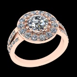 2.21 Ctw VS/SI1 Diamond Prong Set 10K Rose Gold Engagement Ring (ALL DIAMOND ARE LAB GROWN)
