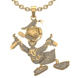 1.60 Ctw VS/SI1 Diamond 14K Yellow Gold Hip Hop Style Necklace (ALL DIAMOND LAB GROWN )