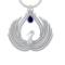 7.52 Ctw VS/SI1 Blue Sapphire and Diamond 14K White Gold Pendant (ALL DIAMOND ARE LAB GROWN)