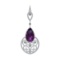 99.08 Ctw SI2/SI1 Amethyst and Diamond Prong Set 14k white Gold Pendant (ALL DIAMOND ARE LAB GROWN )
