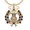 3.02Ctw VS/SI1 Blue Sapphire and Diamond 14K Yellow Gold Necklace(ALL DIAMOND ARE LAB GROWN )
