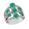 4.22 Ctw VS/SI1 Emerald and Diamond 14k white Gold Engagement Ring (ALL DIAMOND ARE LAB GROWN) (ALL