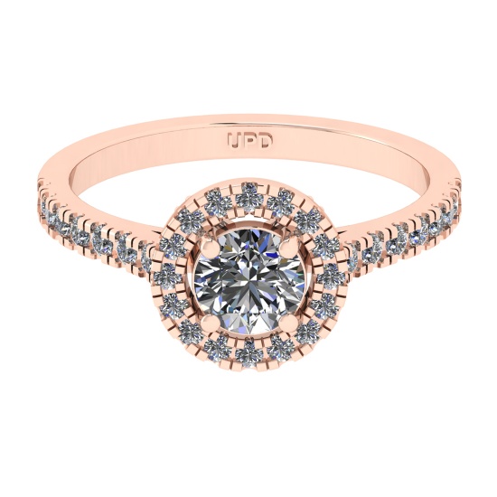1.00 Ctw VS/SI1 Diamond 14k Rose Gold Hiden Halo Engagement Ring (ALL DIAMOND ARE LAB GROWN ) (ALL D