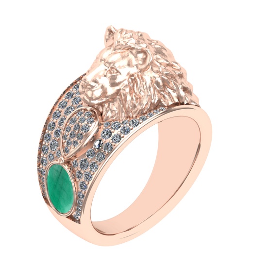 1.57 Ctw VS/SI1 Emerald and Diamond 14K Rose Gold Engagement Ring (ALL DIAMOND ARE LAB GROWN) (ALL D