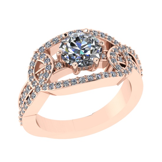 1.91 Ctw SI2/SI1 Diamond 14k Rose Gold Engagement Ring (ALL DIAMOND ARE LAB GROWN) (ALL DIAMOND ARE