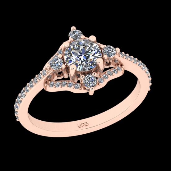 1.32 Ctw VS/SI1 Diamond 10k Rose Gold Engagement Ring (ALL DIAMOND ARE LAB GROWN)