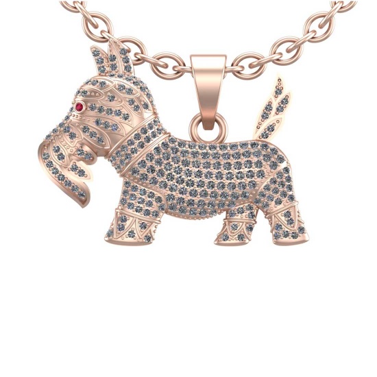 1.38 Ctw VS/SI1 Diamond 14K Rose Gold Pendant Necklace (ALL DIAMOND LAB GROWN )