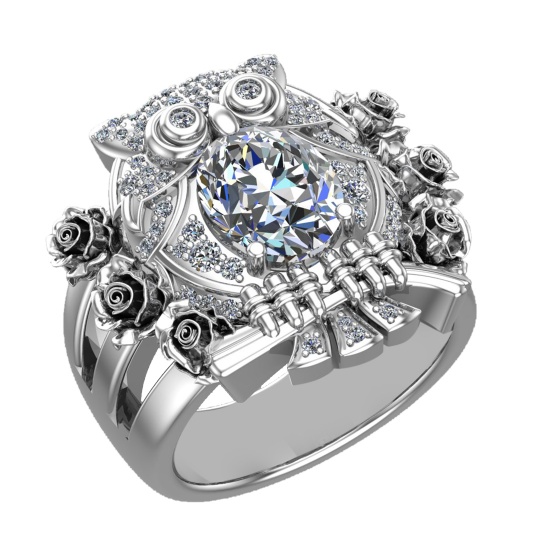 2.96 Ctw VS.SI1 (ALL DIAMOND ARE LAB GROWN ) Diamond 14k white Gold Engagement Ring