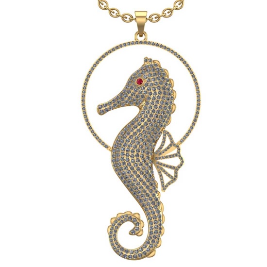5.06 Ctw VS/SI1 Diamond 10K Yellow Gold Spider Pendant (ALL DAMONDS ARE LAB GROWN)