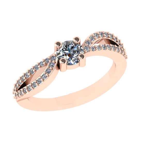 0.73 Ctw SI1/SI2 Diamond 14k Rose Gold Engagement Ring (ALL DIAMOND ARE LAB GROWN) (ALL DIAMOND ARE