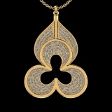 1.08 Ctw VS/SI1 Diamond 10K Yellow Gold Pandant (ALL DIAMOND ARE LAB GROWN ) (ALL DIAMOND ARE LAB GR