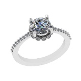 1.43 Ctw VS/SI1 Diamond 14k white Gold Hiden Halo Engagement Ring (ALL DIAMOND ARE LAB GROWN ) (ALL