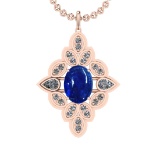 13.55 Ctw VS/SI1 Tanzanite and Diamond 14K Rose Gold Pendant