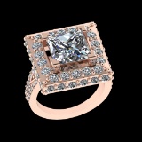 3.85 Ctw VS/SI1 Diamond Style 14 K Rose Gold Engagement Ring (ALL DIAMOND ARE LAB GROWN )