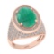 7.50 Ctw VS/SI1 Emerald And Diamond 14K Rose Gold Engagement Ring