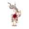 4.79 Ctw VS/SI1 Ruby and Diamond 14k Rose Gold Pandant (ALL DIAMOND ARE LAB