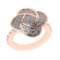 0.89 Ctw SI2/SI1 Diamond Prong Set 14k Rose Gold Engagement Ring (ALL DIAMO