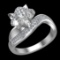 0.52 Ctw VS/SI1 Diamond 10k white Gold Engagement Ring ( (ALL DIAMOND ARE L