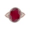 5.60 Ctw VS/SI1 Ruby And Diamond 14k Rose Gold Engagement Ring (ALL DIAMOND