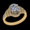 2.45 Ctw VS/SI1 Diamond Prong Set 10k Yellow Gold Engagement Ring (ALL DIAM