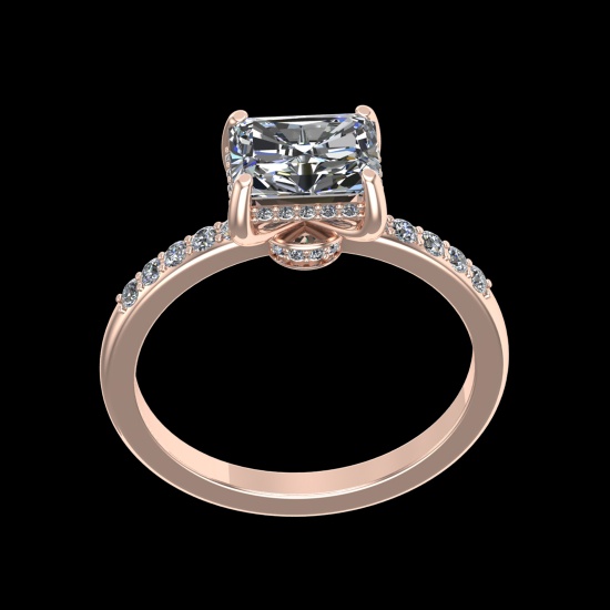 1.53 Ctw VS/SI1 Diamond 10K Rose Gold Engagement Ring