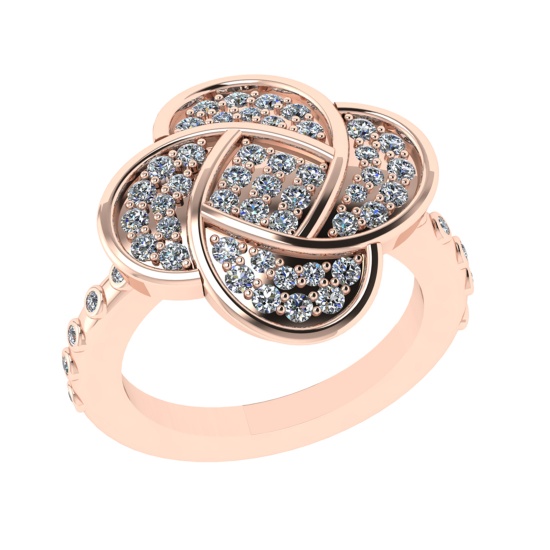 0.89 Ctw SI2/SI1 Diamond Prong Set 14k Rose Gold Engagement Ring (ALL DIAMO