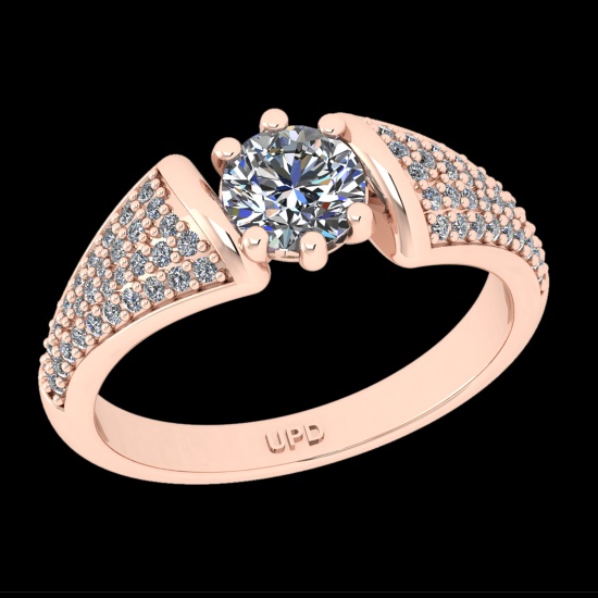 0.95 Ctw VS/SI1 Diamond Prong Set 10k Rose Gold Engagement Ring( (ALL DIAMO