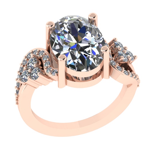 5.10 Ctw VS/SI1 Diamond 14k Rose Gold Engagement Ring