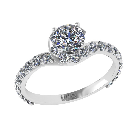 1.71 Ctw VS/SI1 Diamond 14k white Gold Hiden Halo Engagement Ring (ALL DIAM