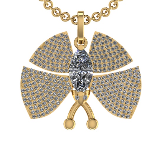 2.98 Ctw VS.SI1 (ALL DIAMOND ARE LAB GROWN ) Diamond 14k Yellow Gold Neckla